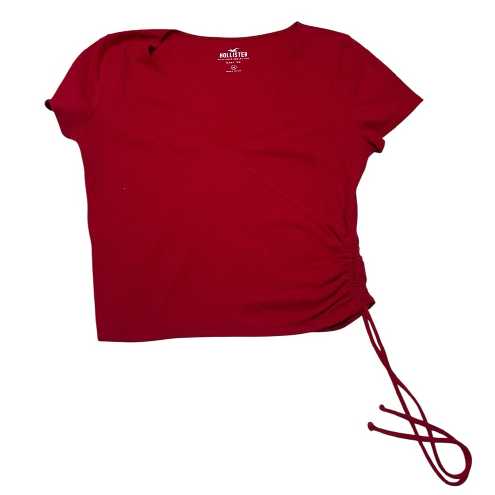 Hollister Vivid Red V-Neck Tee